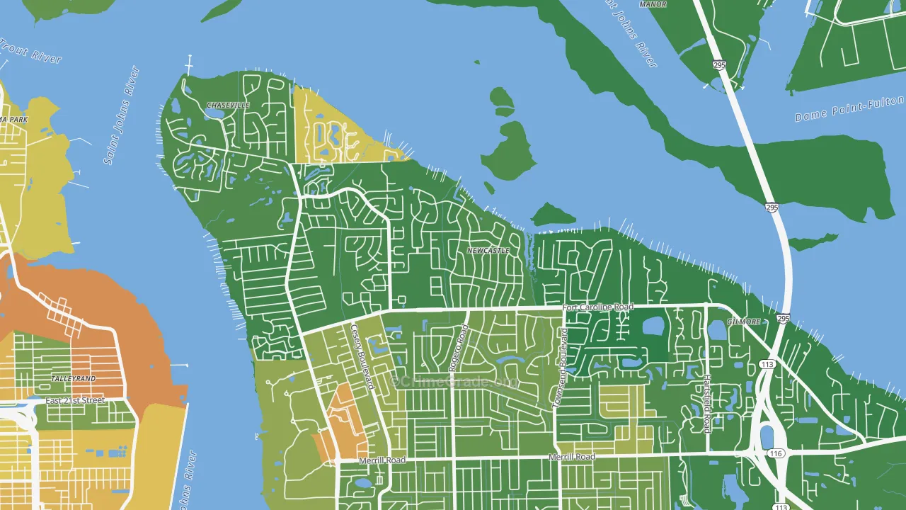 Woodmere, Jacksonville, FL Map of Murder Rates