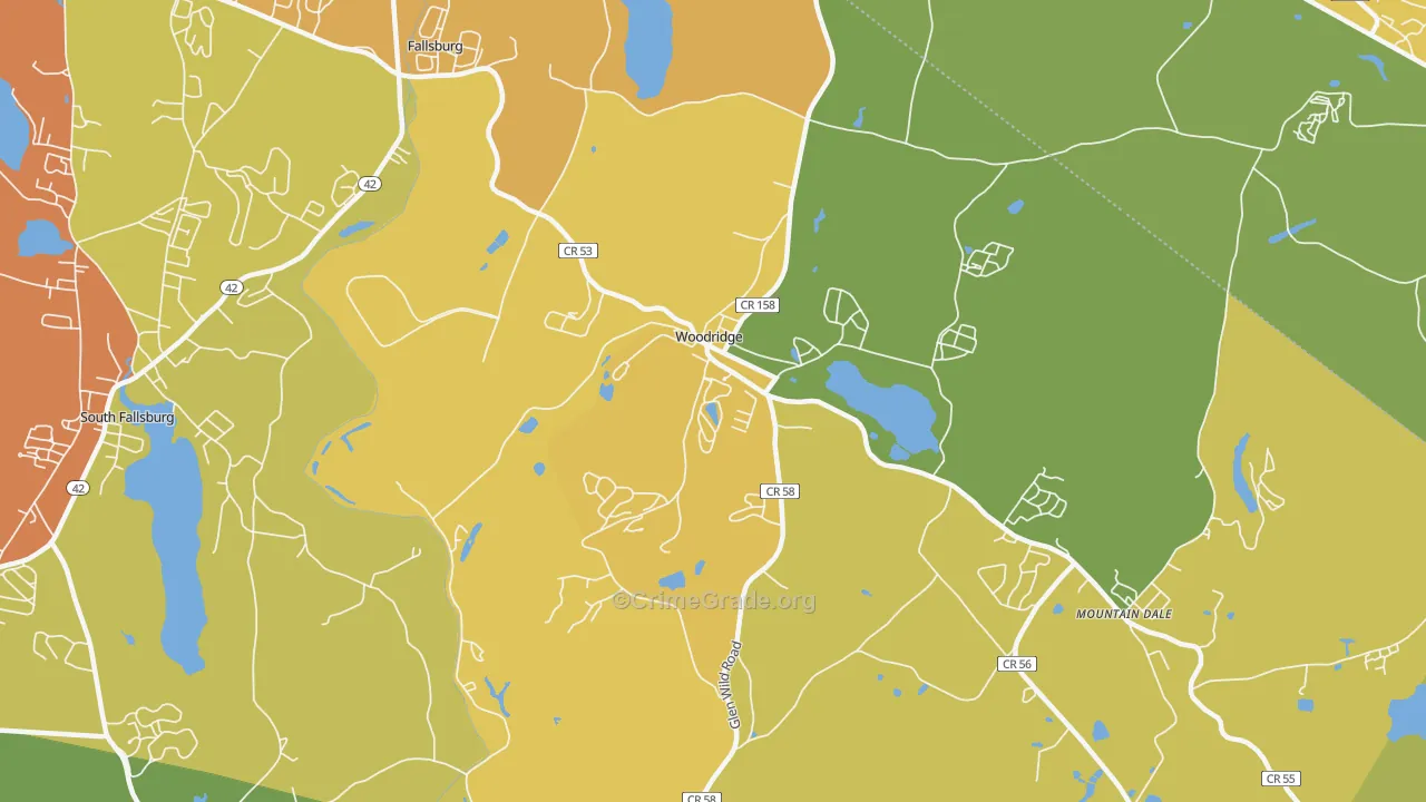 Woodridge, NY Map of Murder Rates