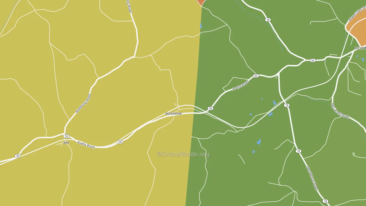 Woodrow, PA Map of Murder Rates