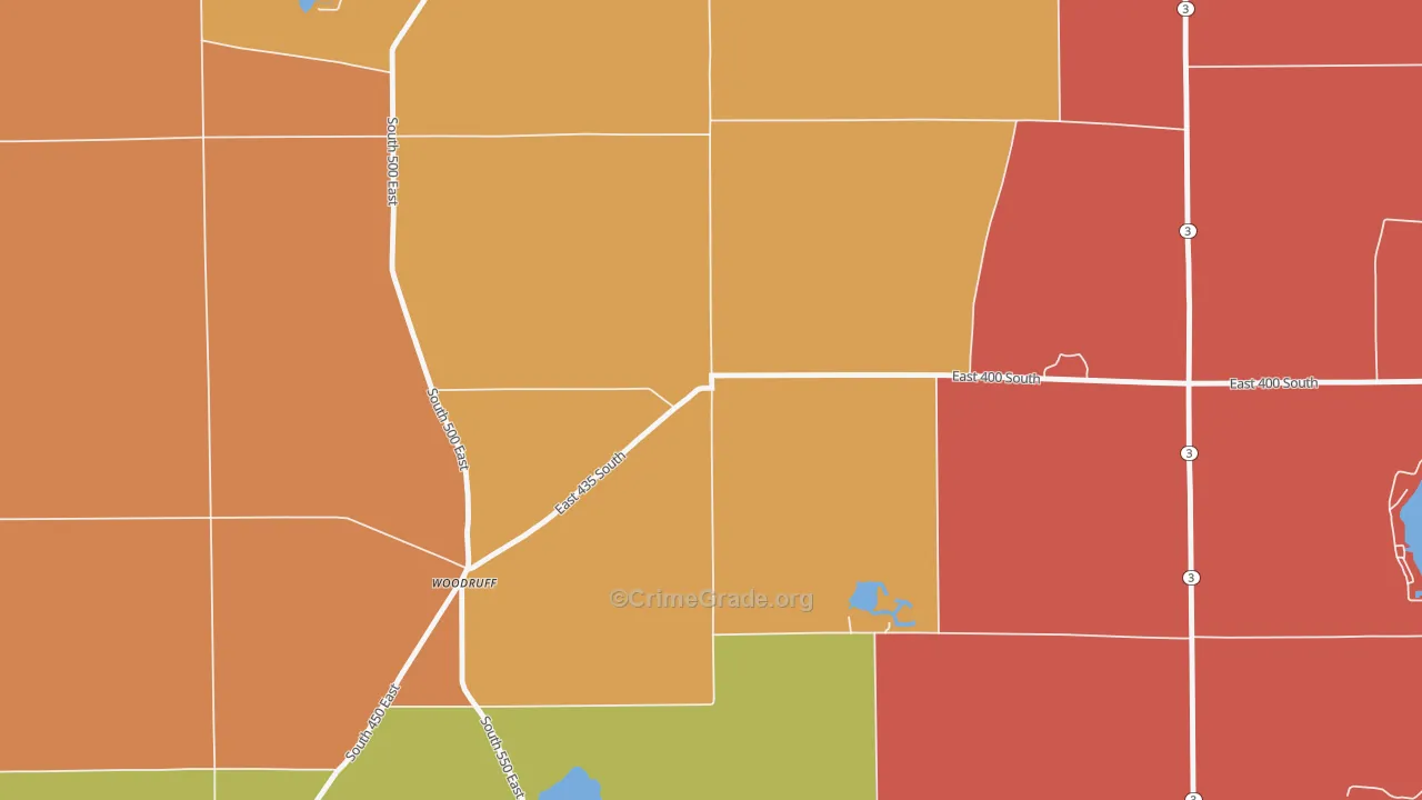Woodruff, IN Map of Murder Rates