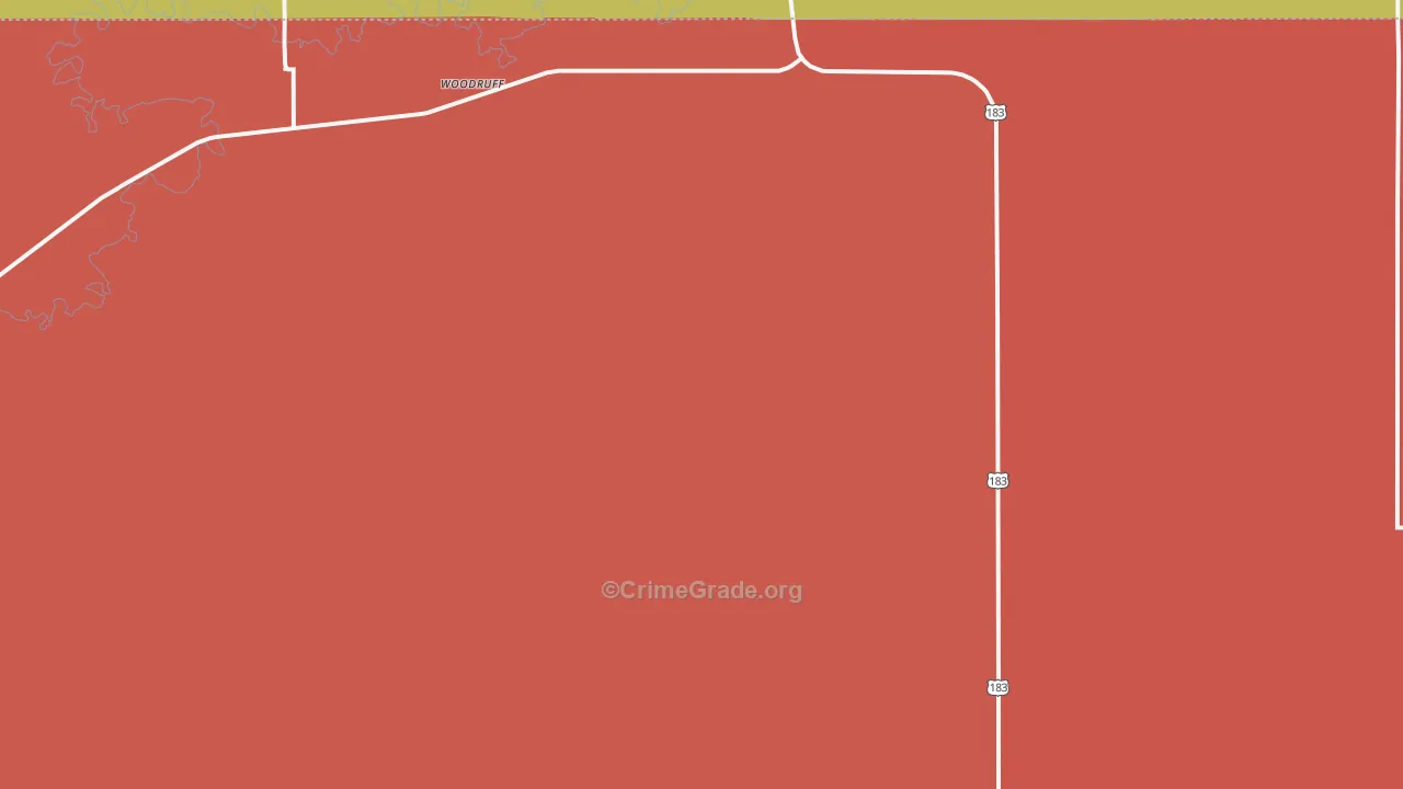 Woodruff, KS Map of Murder Rates