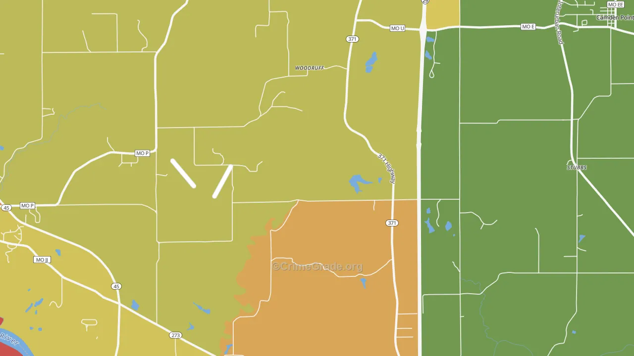 Woodruff, MO Map of Murder Rates