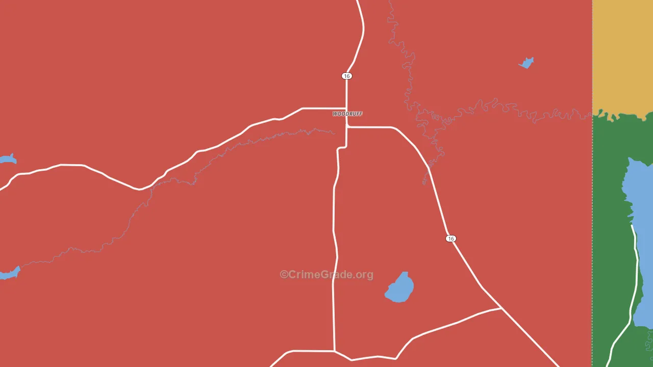 Woodruff, UT Map of Murder Rates