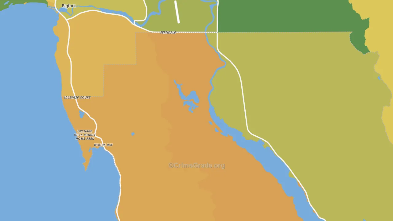 Woods Bay, MT Map of Murder Rates