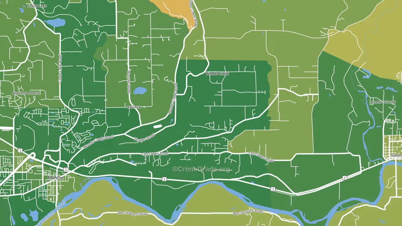 Woods Creek, WA Map of Murder Rates