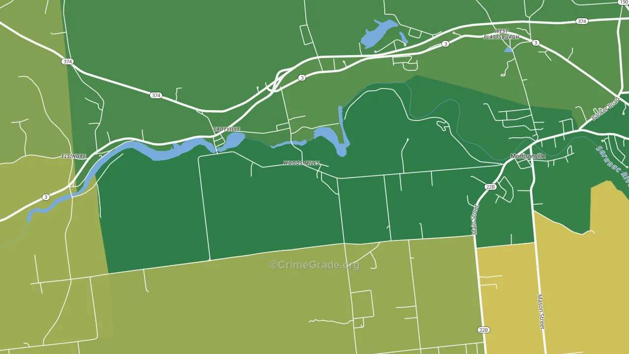 Woods Mills, NY Map of Murder Rates
