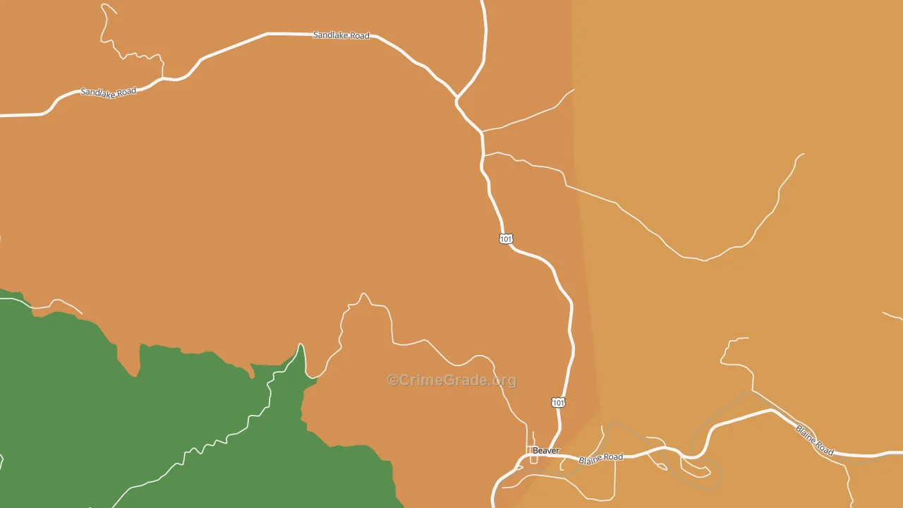 Woods, OR Map of Murder Rates