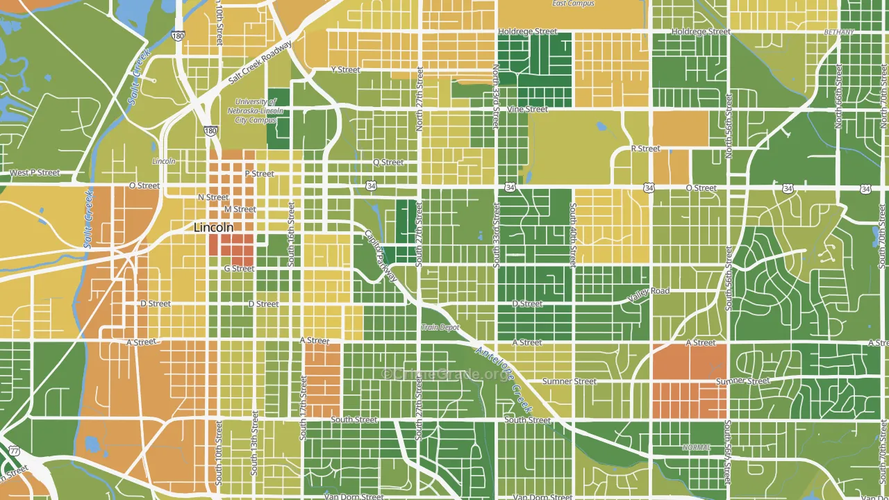 Woods Park, Lincoln, NE Map of Murder Rates