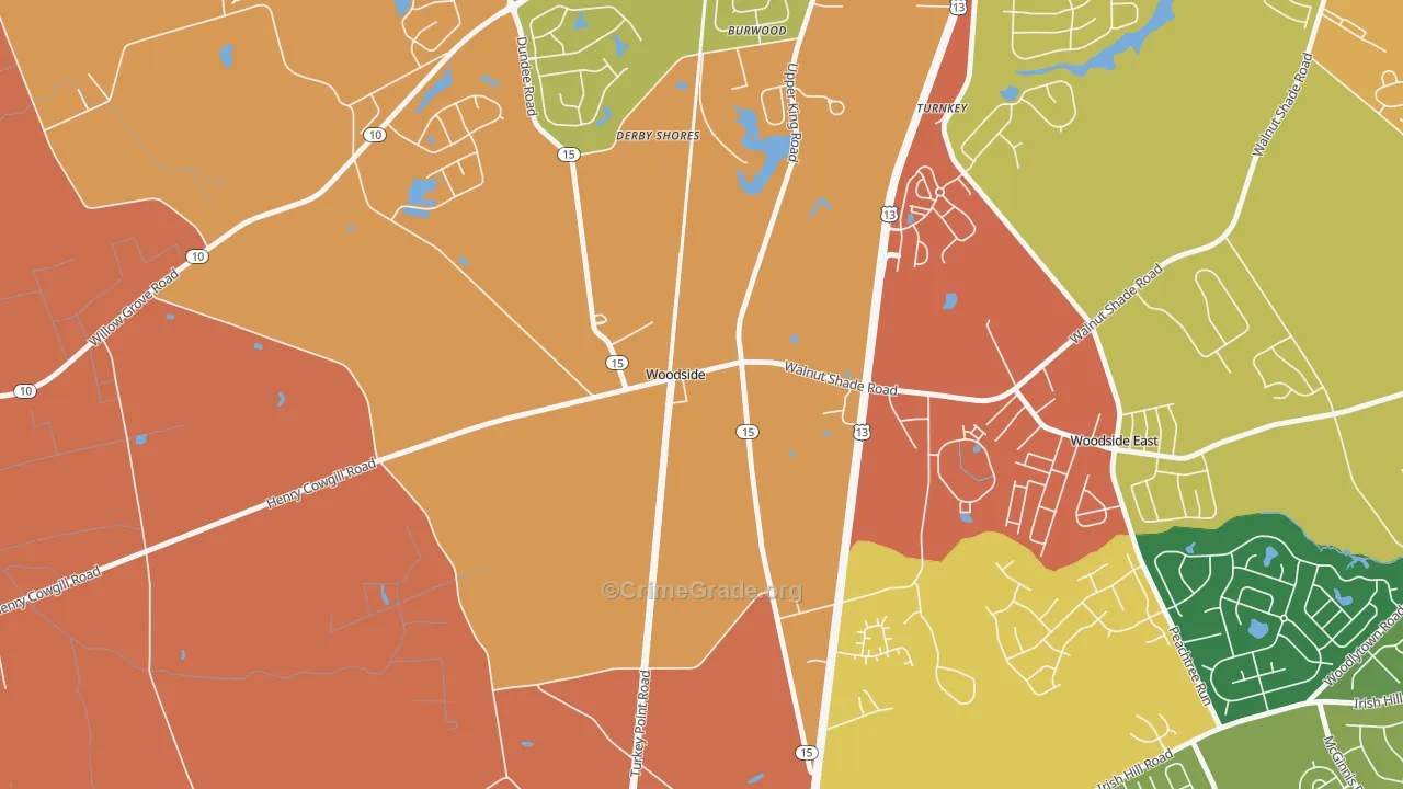 Woodside, DE Map of Murder Rates