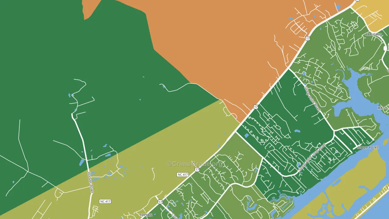 Woodside, NC Map of Murder Rates