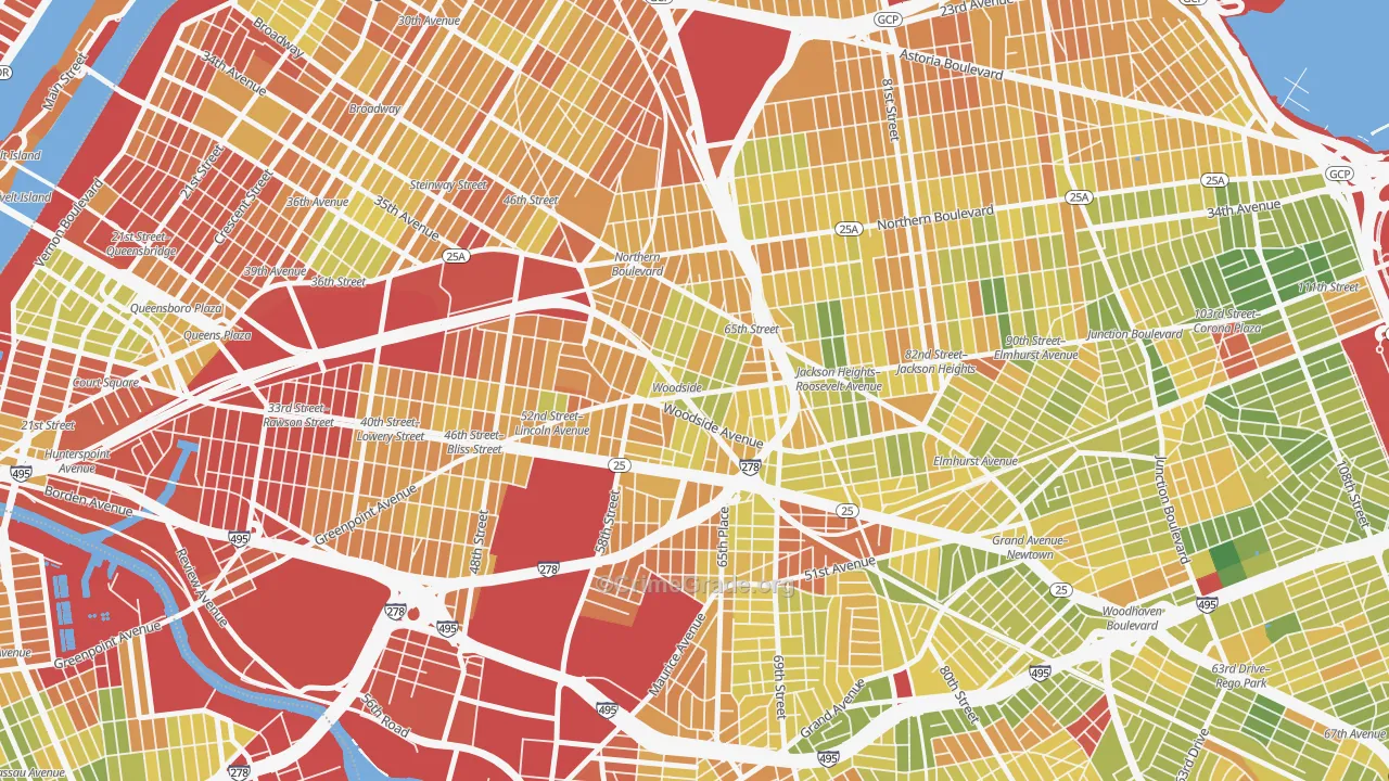Woodside, Queens, NY Map of Murder Rates