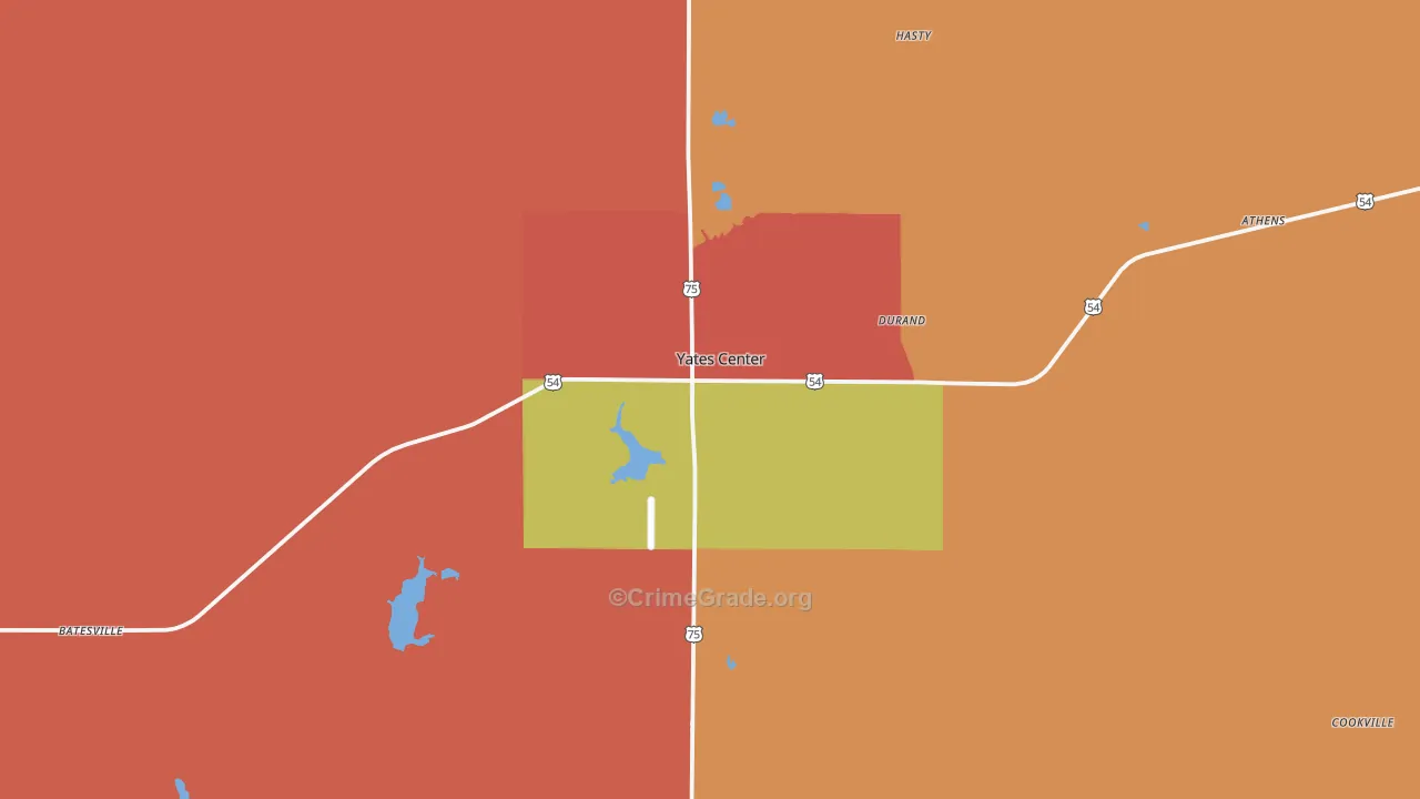 Woodson County, KS Map of Murder Rates