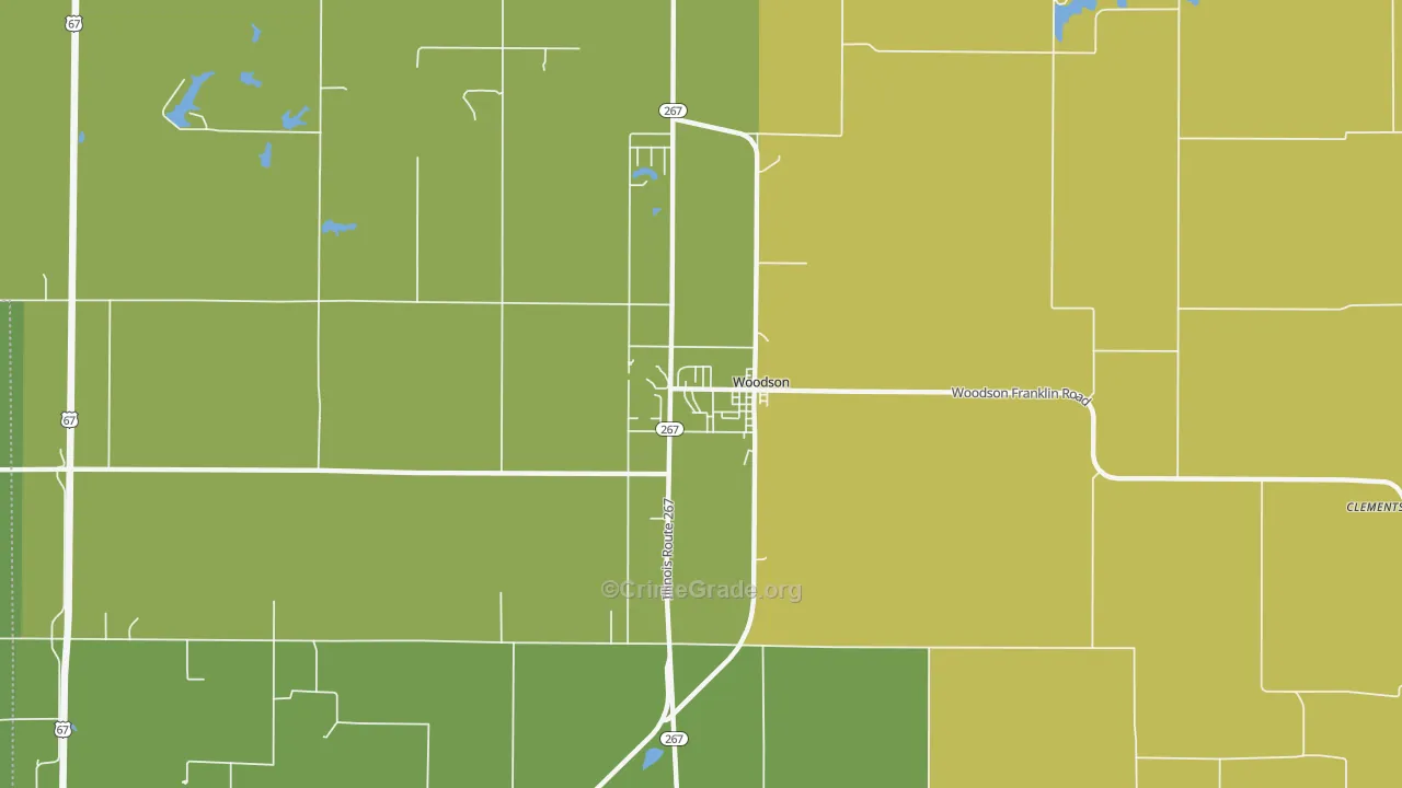 Woodson, IL Map of Murder Rates