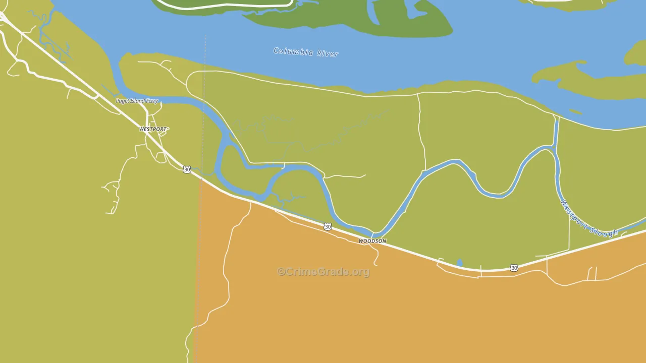 Woodson, OR Map of Murder Rates