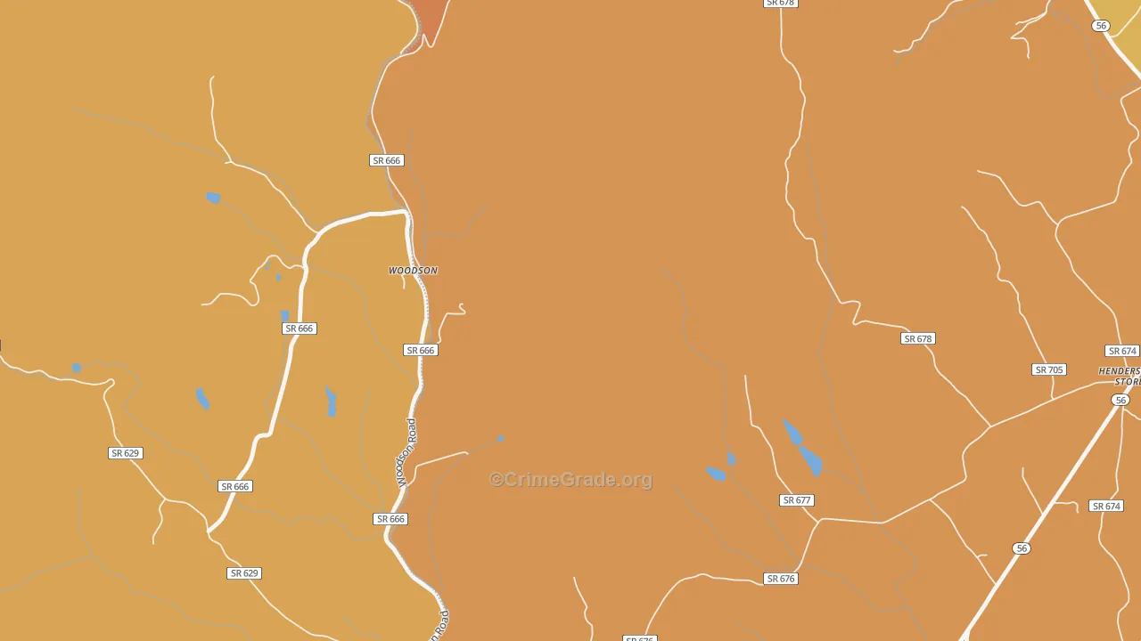 Woodson, VA Map of Murder Rates