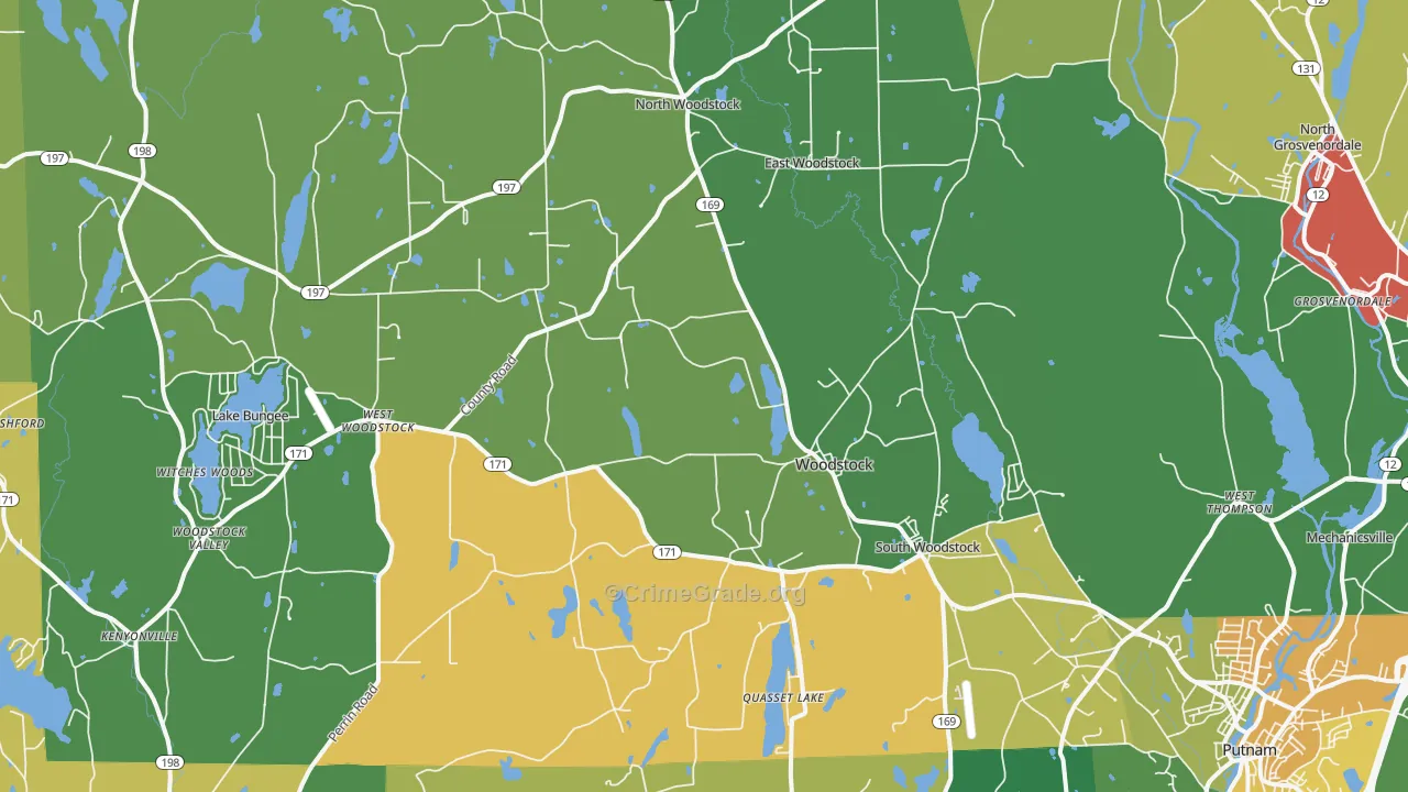 Woodstock, CT Map of Murder Rates