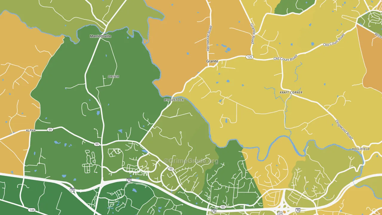 Woodstock, MD Map of Murder Rates