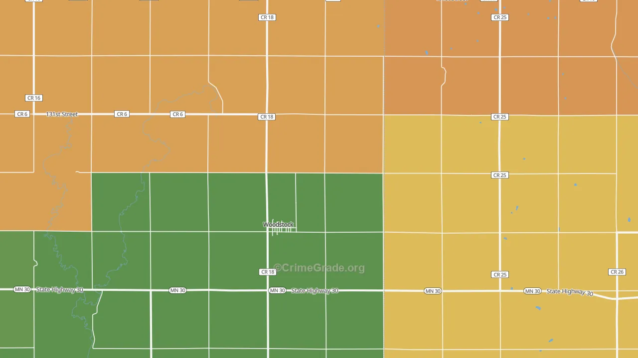 Woodstock, MN Map of Murder Rates