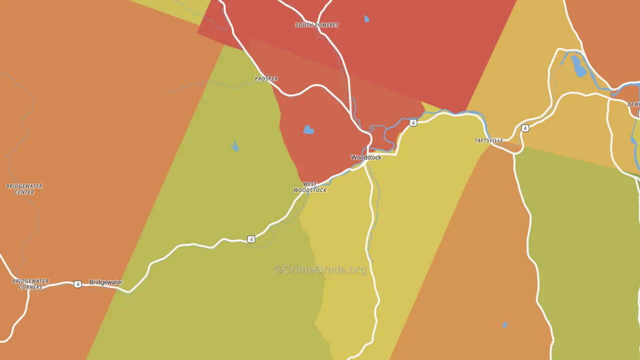 Woodstock, VT Map of Murder Rates
