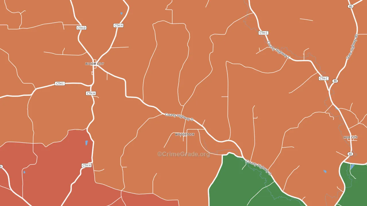 Woodstock, WI Map of Murder Rates