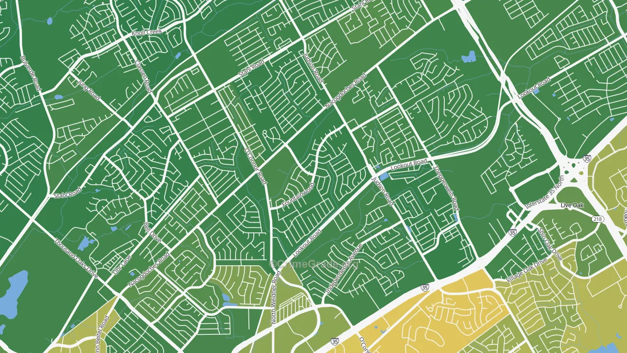 Woodstone, San Antonio, TX Map of Murder Rates
