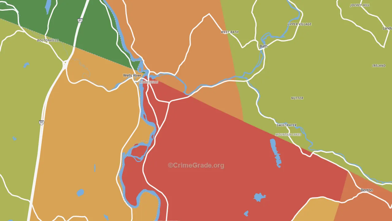 Woodsville, NH Map of Murder Rates