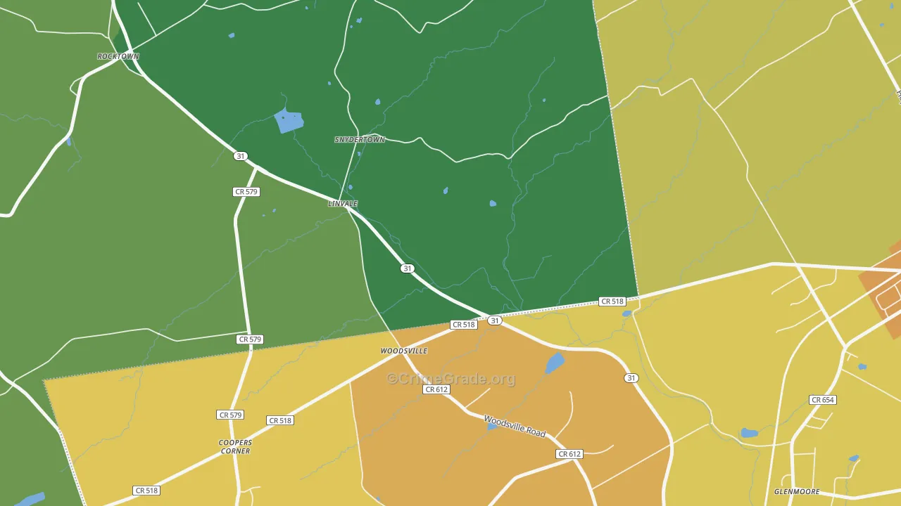 Woodsville, NJ Map of Murder Rates