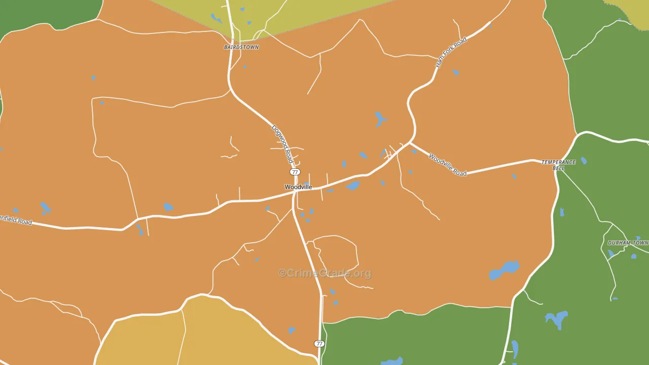 Woodville, GA Map of Murder Rates