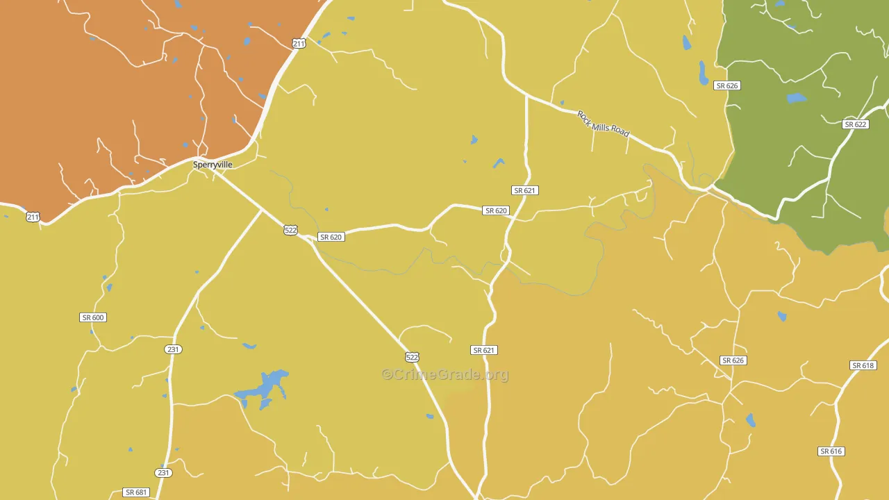Woodville, VA Map of Murder Rates
