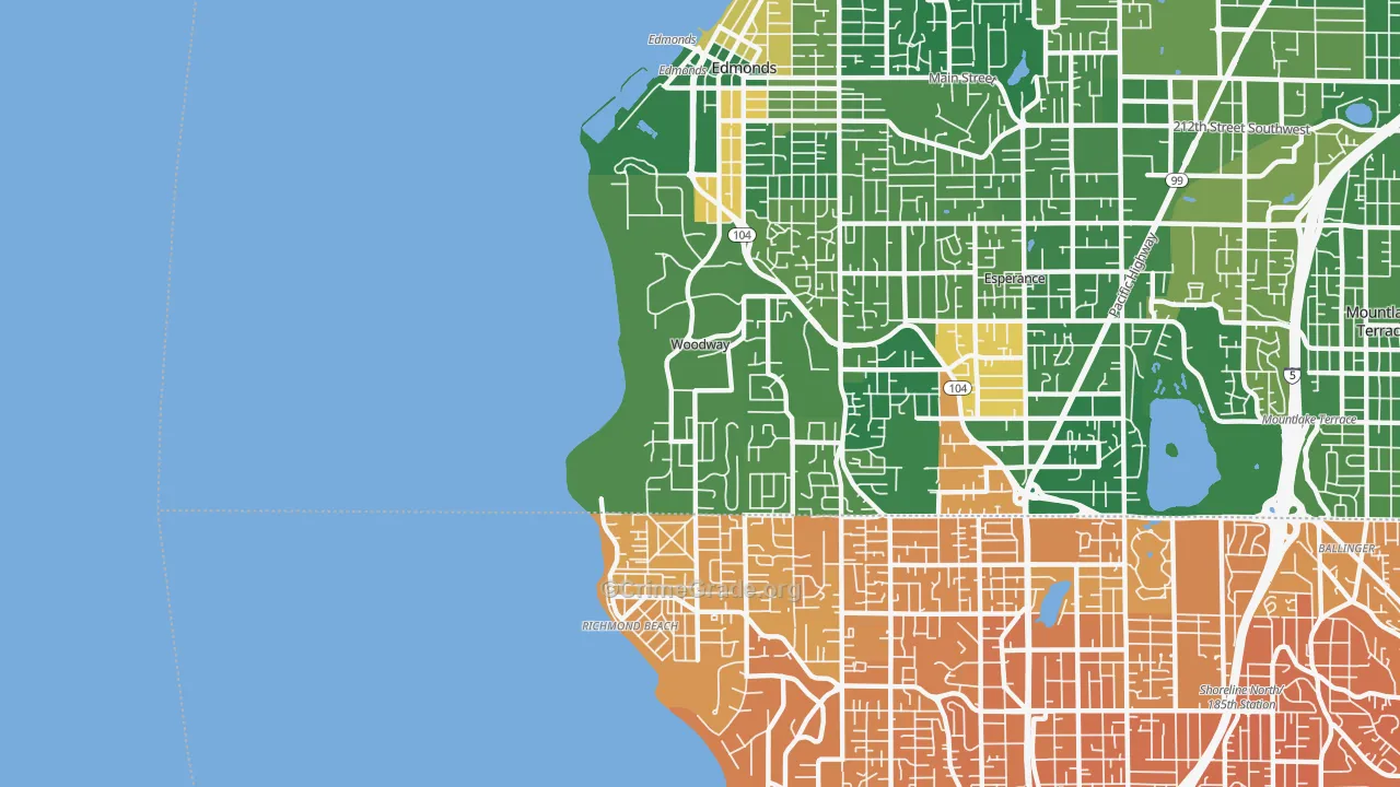 Woodway, WA Map of Murder Rates