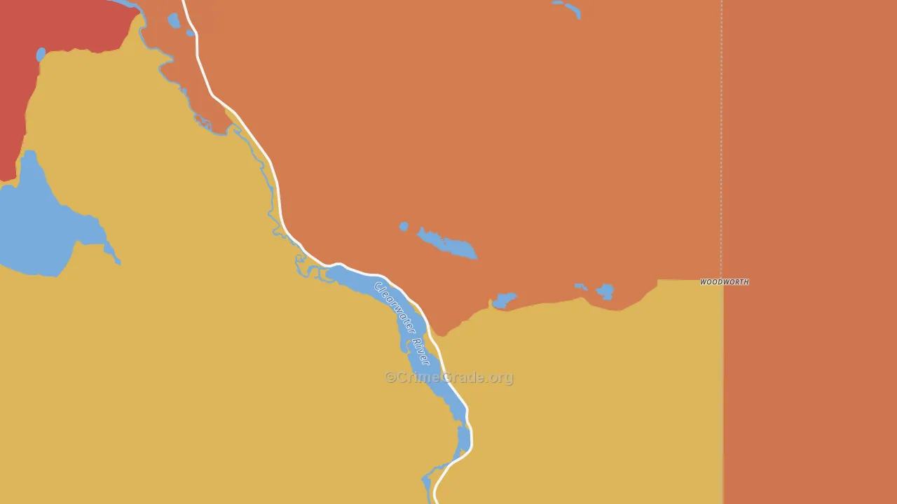 Woodworth, MT Map of Murder Rates