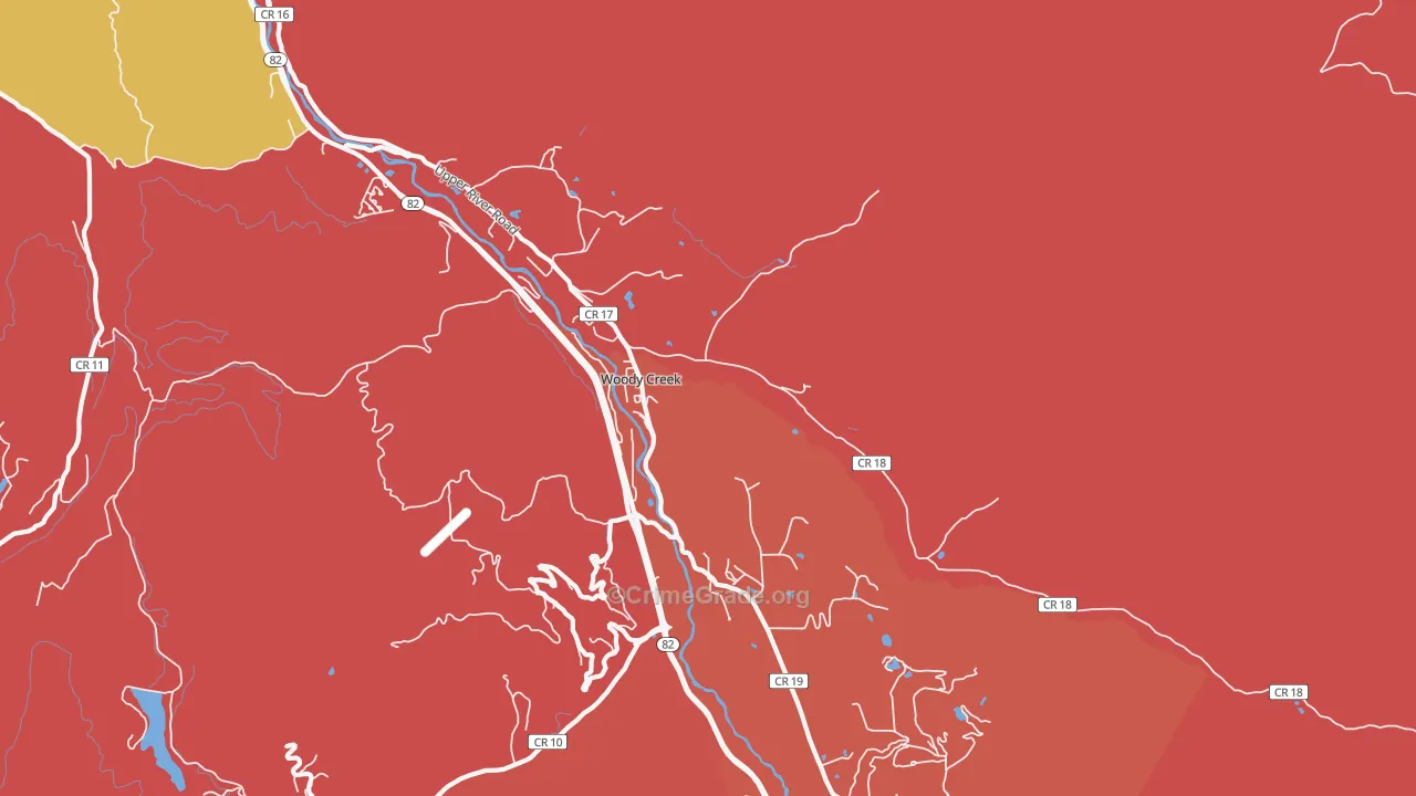 Woody Creek, CO Map of Murder Rates