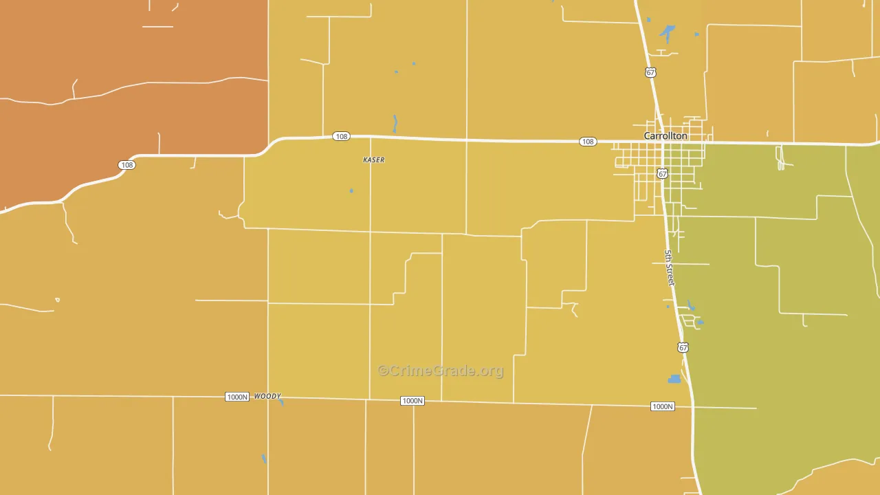 Woody, IL Map of Murder Rates