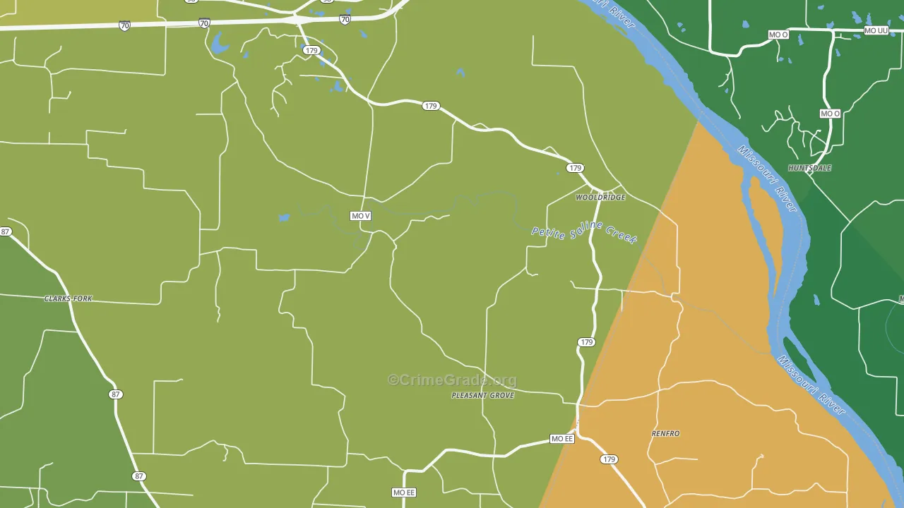 Wooldridge, MO Map of Murder Rates