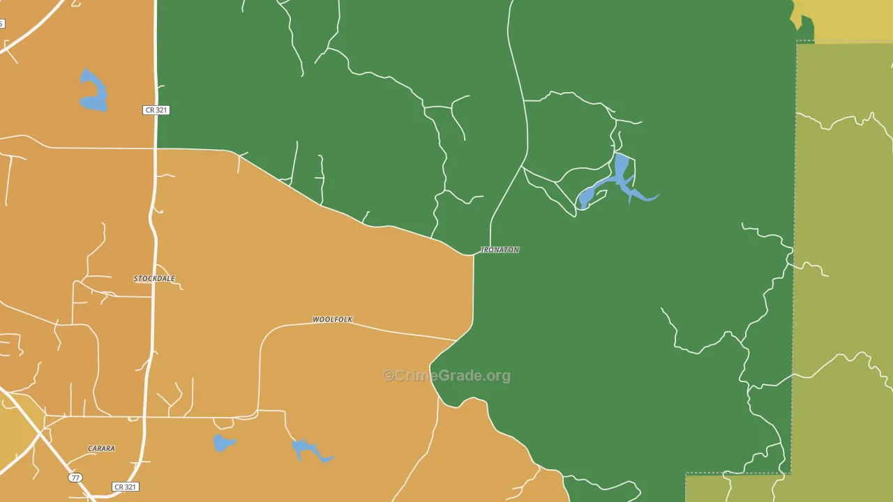 Woolfolk, AL Map of Murder Rates