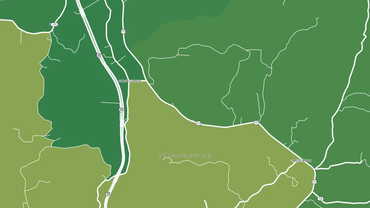 Woolsey, AR Map of Murder Rates