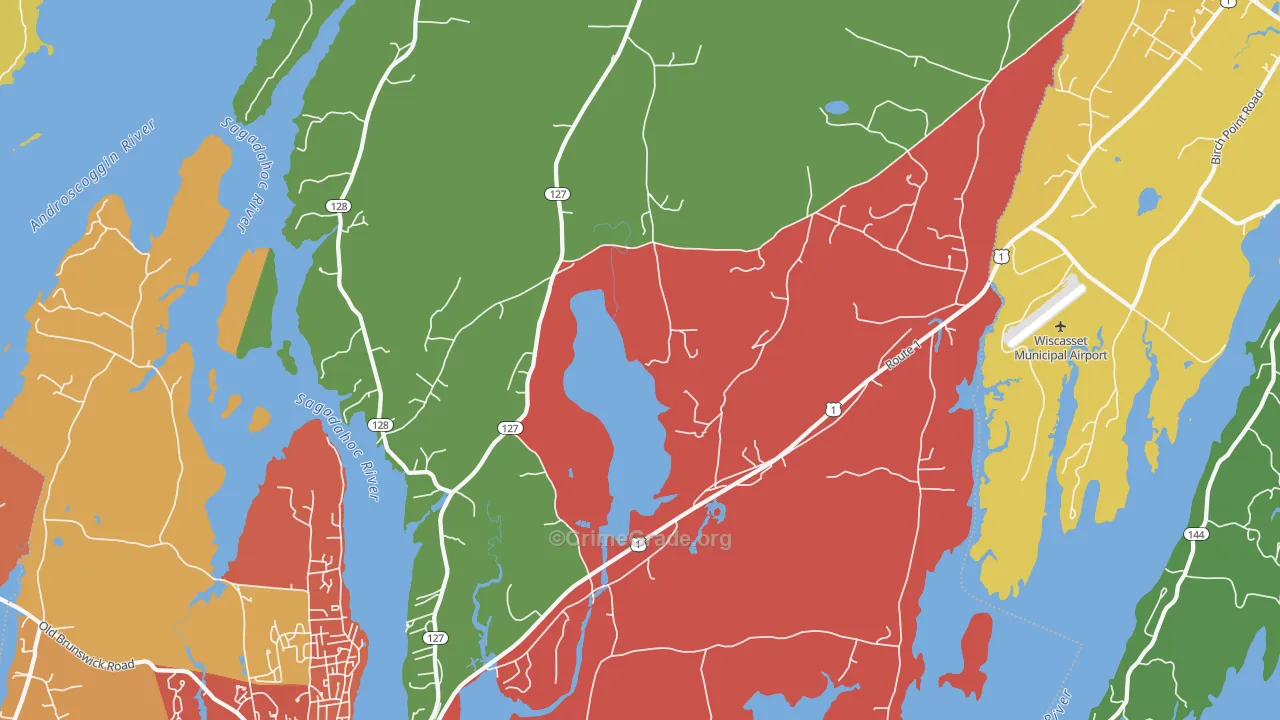 Woolwich, ME Map of Murder Rates
