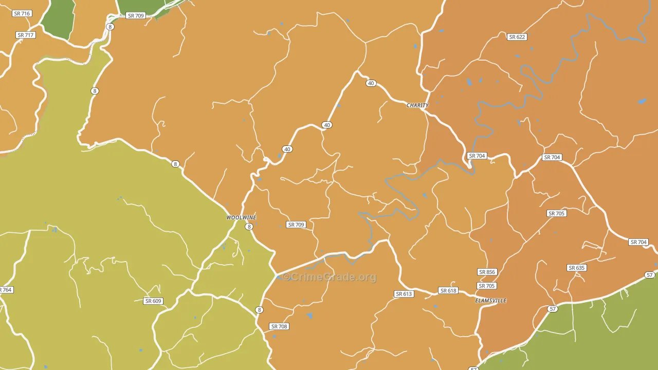 Woolwine, VA Map of Murder Rates