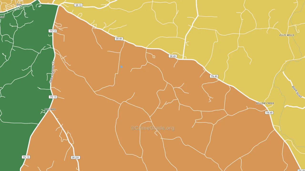 Woolworth, TN Map of Murder Rates