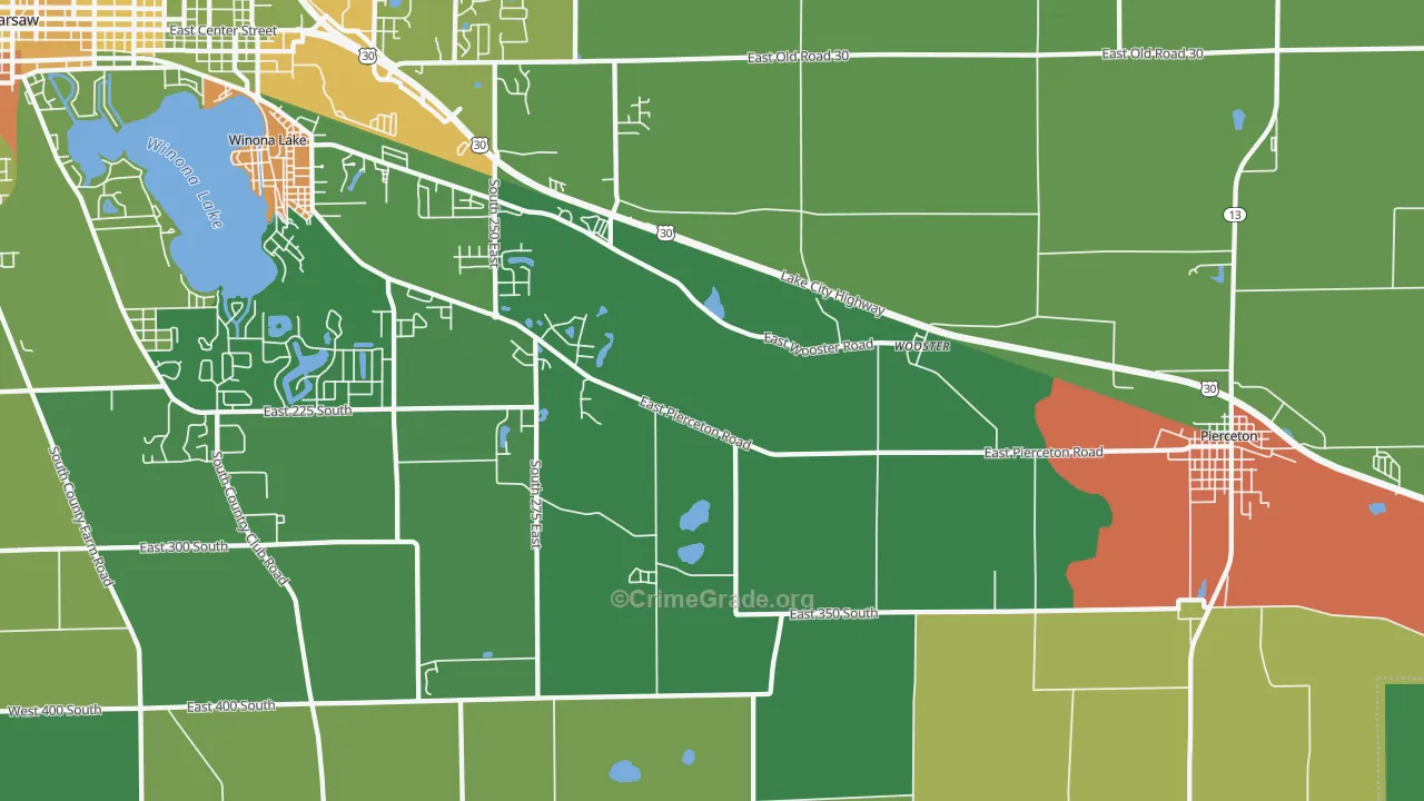 Wooster, IN Map of Murder Rates