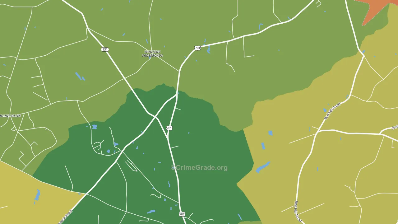 Wootens Crossroads, NC Map of Murder Rates