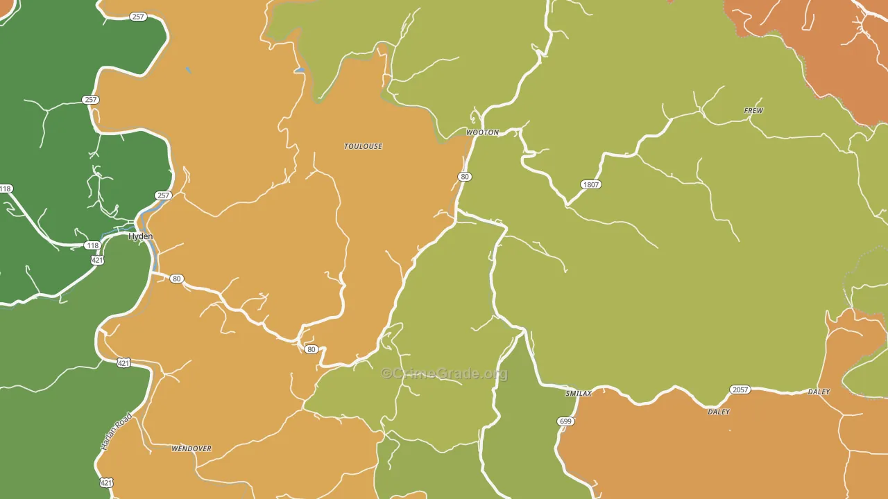 Wooton, KY Map of Murder Rates