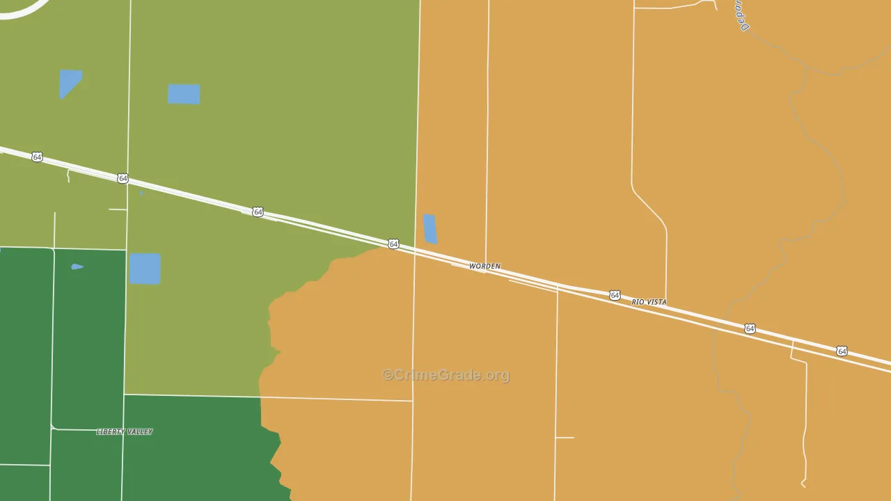 Worden, AR Map of Murder Rates