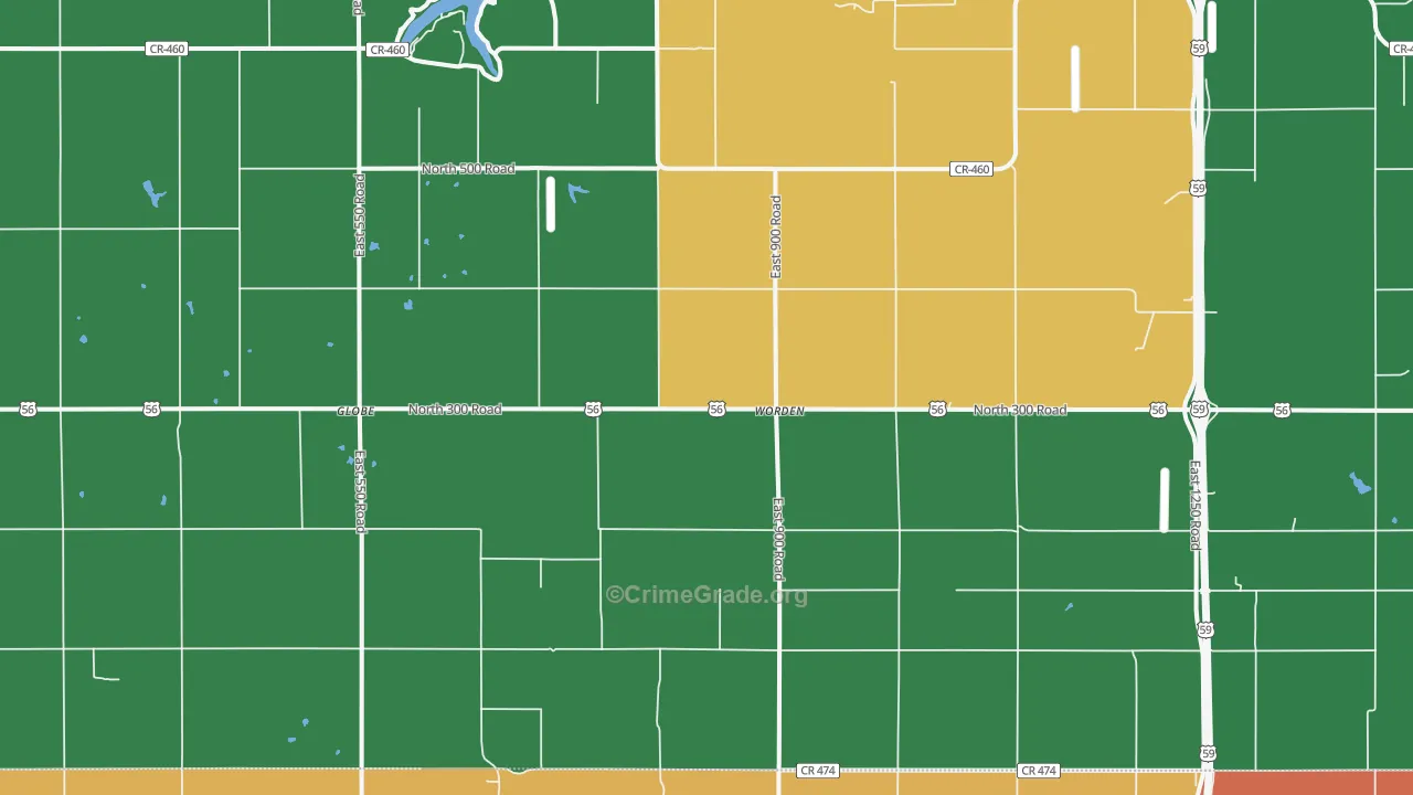 Worden, KS Map of Murder Rates