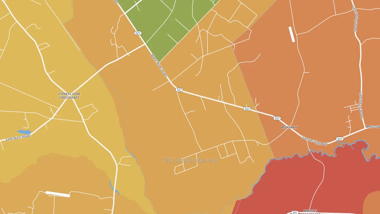 Workman, SC Map of Murder Rates