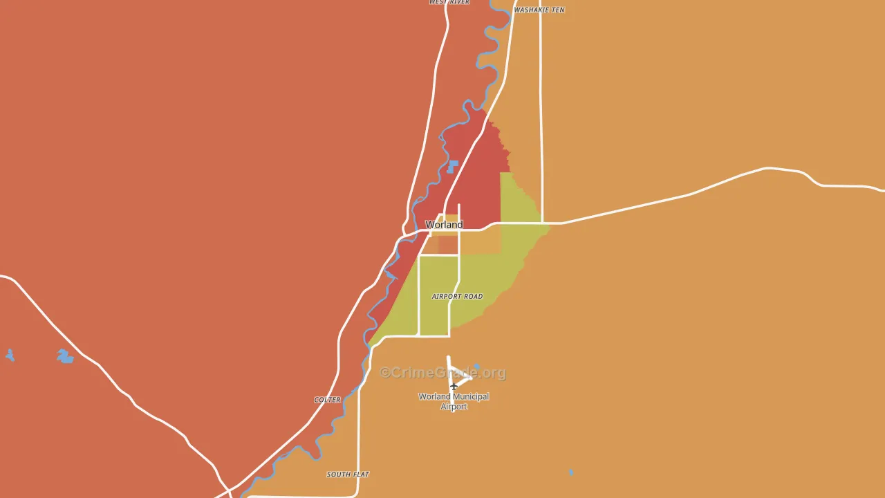 Worland, WY Map of Murder Rates