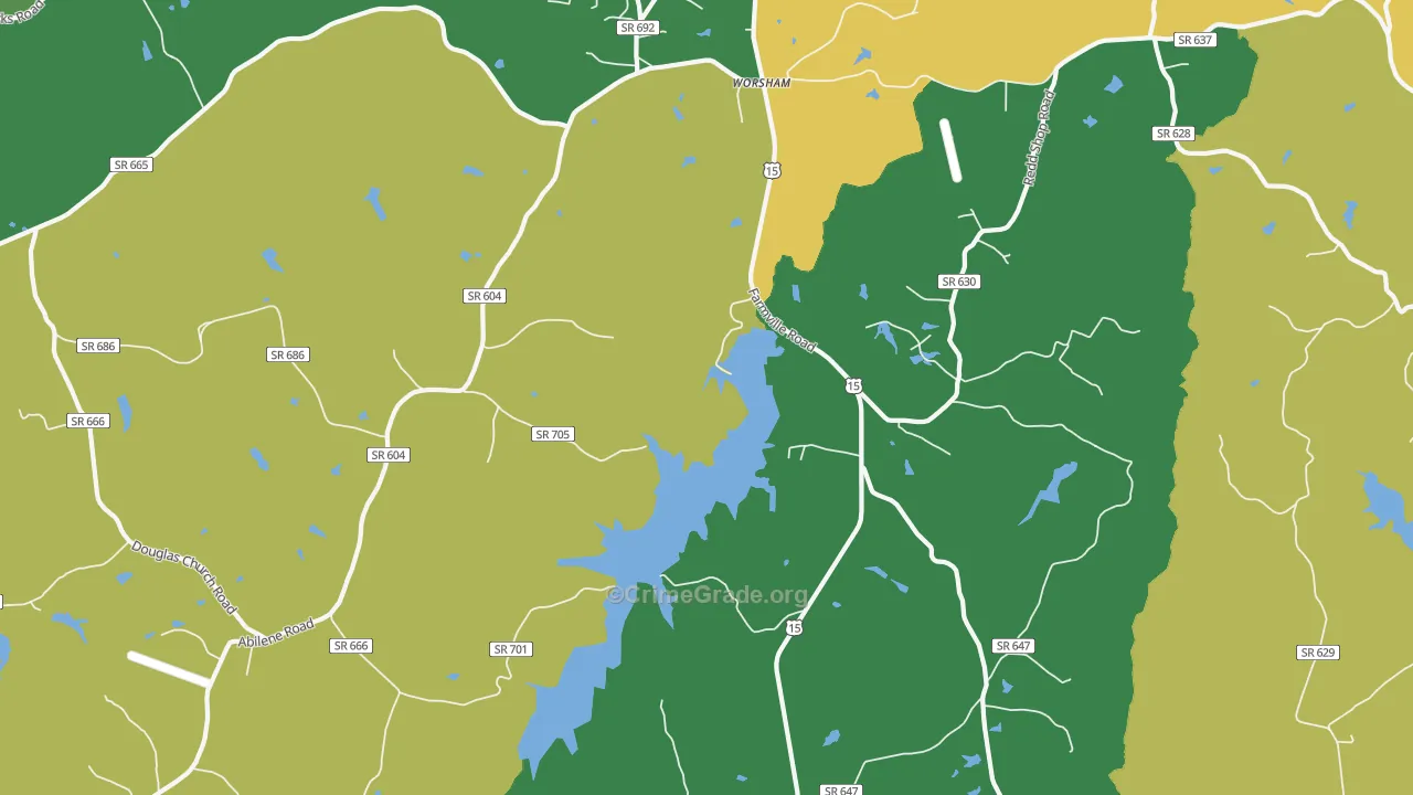 Worsham, VA Map of Murder Rates