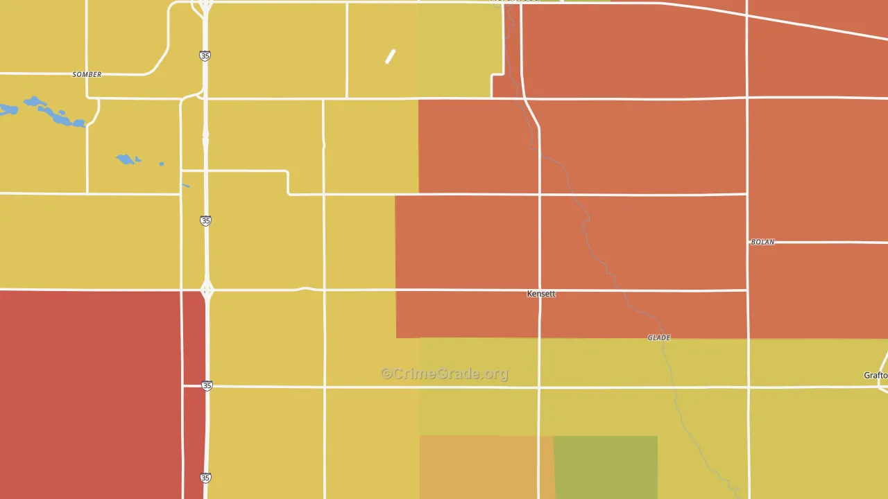 Worth County, IA Map of Murder Rates