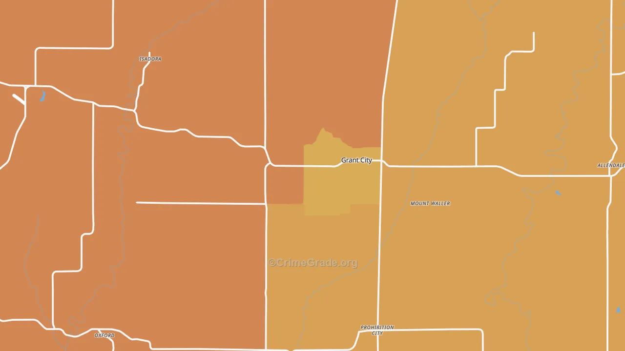Worth County, MO Map of Murder Rates