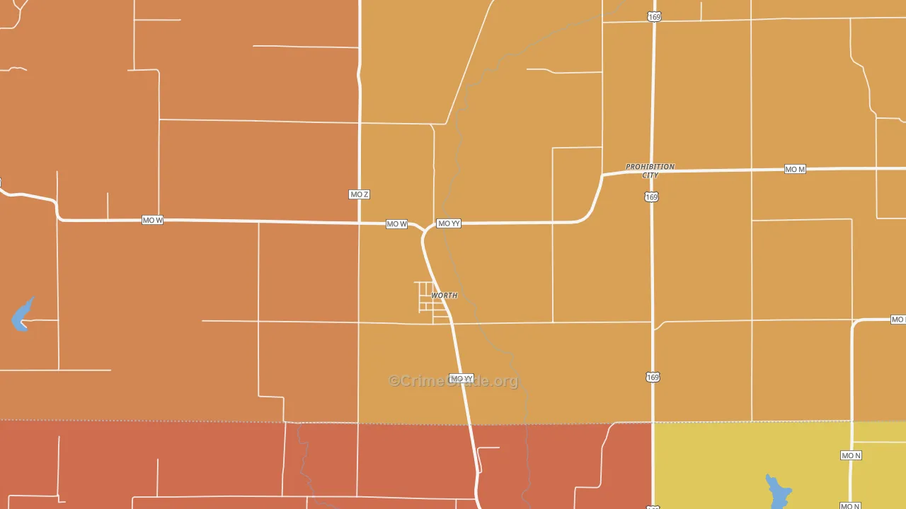 Worth, MO Map of Murder Rates